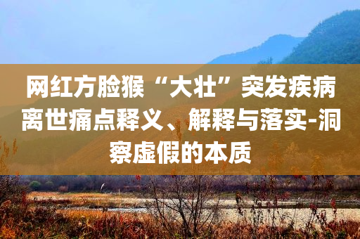 網紅方臉猴“大壯”突發疾病離世痛點釋義、解釋與落實-洞察虛假的本質