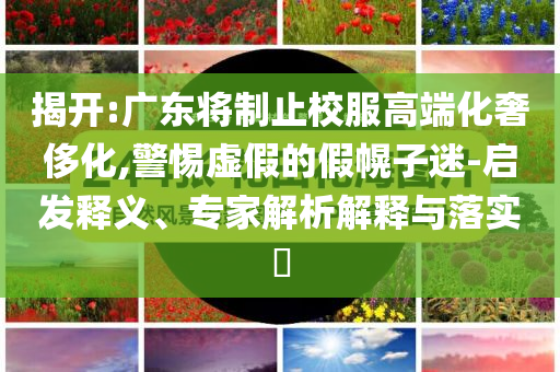 揭開:廣東將制止校服高端化奢侈化,警惕虛假的假幌子迷-啟發釋義、專家解析解釋與落實?