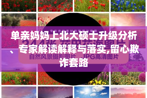 單親媽媽上北大碩士升級分析、專家解讀解釋與落實,留心欺詐套路