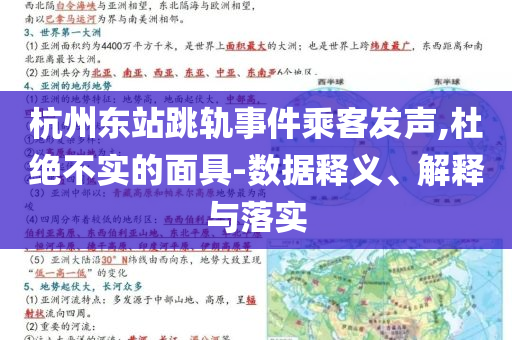 杭州東站跳軌事件乘客發聲,杜絕不實的面具-數據釋義、解釋與落實