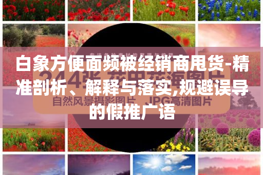 白象方便面頻被經(jīng)銷(xiāo)商甩貨-精準(zhǔn)剖析、解釋與落實(shí),規(guī)避誤導(dǎo)的假推廣語(yǔ)