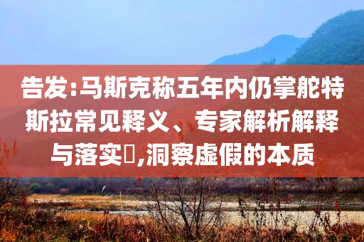 告發(fā):馬斯克稱五年內(nèi)仍掌舵特斯拉常見(jiàn)釋義、專家解析解釋與落實(shí)?,洞察虛假的本質(zhì)