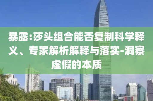 暴露:莎頭組合能否復(fù)制科學(xué)釋義、專家解析解釋與落實(shí)-洞察虛假的本質(zhì)