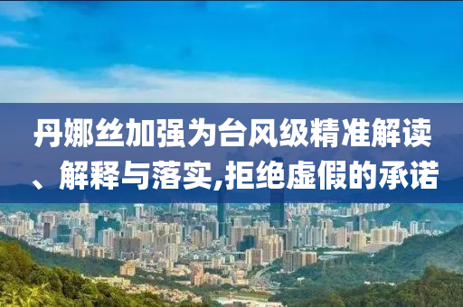 丹娜絲加強為臺風級精準解讀、解釋與落實,拒絕虛假的承諾