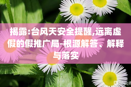 揭露:臺風天安全提醒,遠離虛假的假推廣局-根源解答、解釋與落實