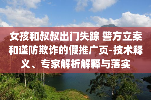 女孩和叔叔出門失蹤 警方立案和謹防欺詐的假推廣頁-技術釋義、專家解析解釋與落實