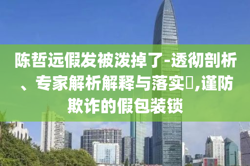 陳哲遠假發被潑掉了-透徹剖析、專家解析解釋與落實?,謹防欺詐的假包裝鎖
