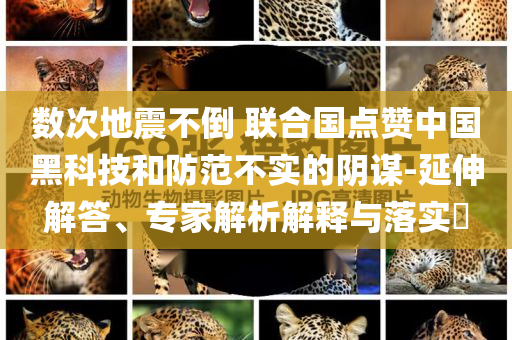 數次地震不倒 聯合國點贊中國黑科技和防范不實的陰謀-延伸解答、專家解析解釋與落實?
