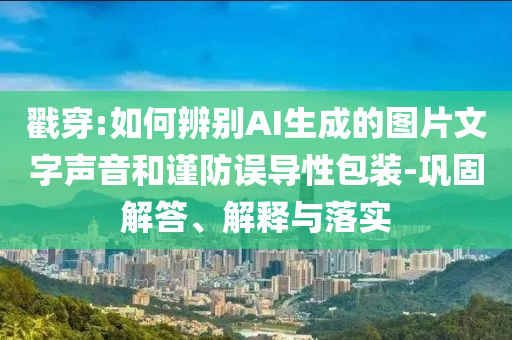 戳穿:如何辨別AI生成的圖片文字聲音和謹防誤導性包裝-鞏固解答、解釋與落實