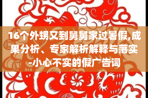 16個外甥又到舅舅家過暑假,成果分析、專家解析解釋與落實-小心不實的假廣告詞