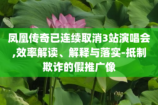 鳳凰傳奇已連續(xù)取消3站演唱會(huì),效率解讀、解釋與落實(shí)-抵制欺詐的假推廣像