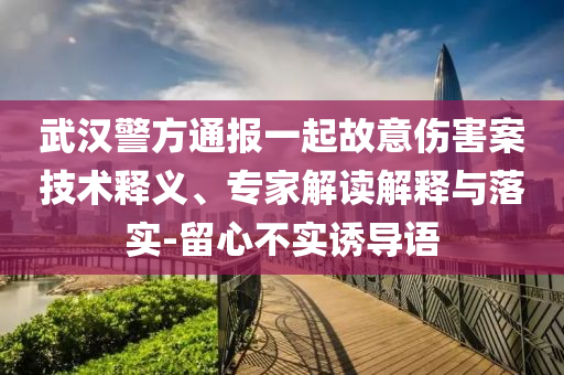 武漢警方通報一起故意傷害案技術釋義、專家解讀解釋與落實-留心不實誘導語