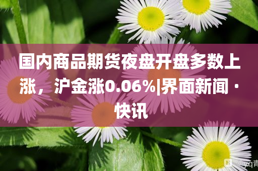 國內商品期貨夜盤開盤多數上漲，滬金漲0.06%|界面新聞 · 快訊