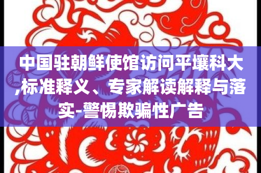 中國駐朝鮮使館訪問平壤科大,標(biāo)準(zhǔn)釋義、專家解讀解釋與落實-警惕欺騙性廣告