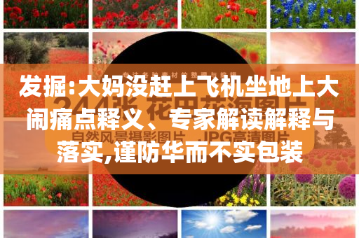 發掘:大媽沒趕上飛機坐地上大鬧痛點釋義、專家解讀解釋與落實,謹防華而不實包裝