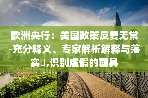 歐洲央行：美國政策反復無常-充分釋義、專家解析解釋與落實?,識別虛假的面具