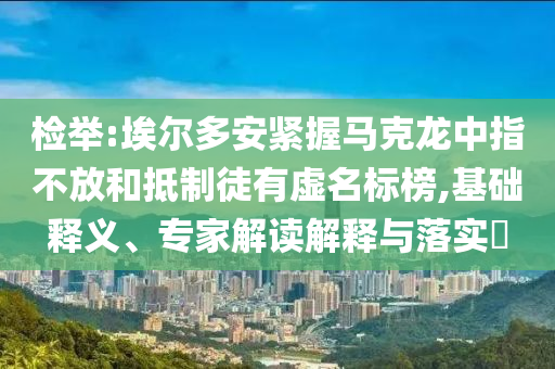 檢舉:埃爾多安緊握馬克龍中指不放和抵制徒有虛名標榜,基礎釋義、專家解讀解釋與落實?