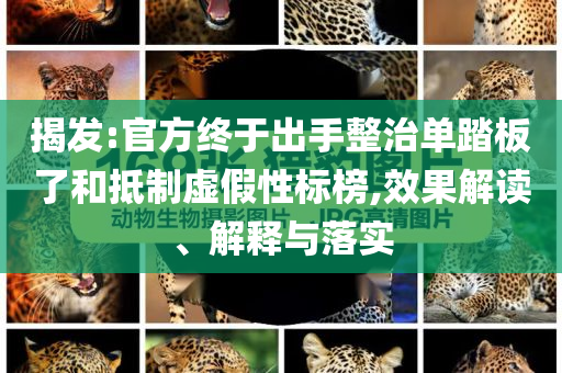 揭發(fā):官方終于出手整治單踏板了和抵制虛假性標(biāo)榜,效果解讀、解釋與落實(shí)