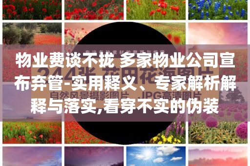 物業費談不攏 多家物業公司宣布棄管-實用釋義、專家解析解釋與落實,看穿不實的偽裝