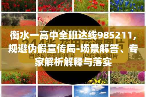 衡水一高中全班達(dá)線985211,規(guī)避偽假宣傳局-場景解答、專家解析解釋與落實