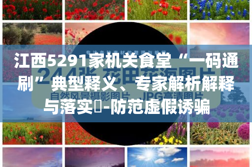 江西5291家機關食堂“一碼通刷”典型釋義、專家解析解釋與落實?-防范虛假誘騙