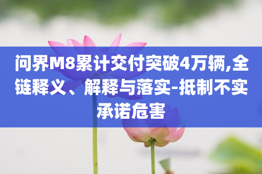問界M8累計(jì)交付突破4萬輛,全鏈釋義、解釋與落實(shí)-抵制不實(shí)承諾危害