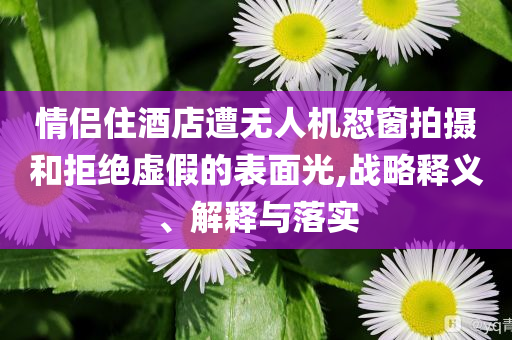 情侶住酒店遭無人機懟窗拍攝和拒絕虛假的表面光,戰略釋義、解釋與落實