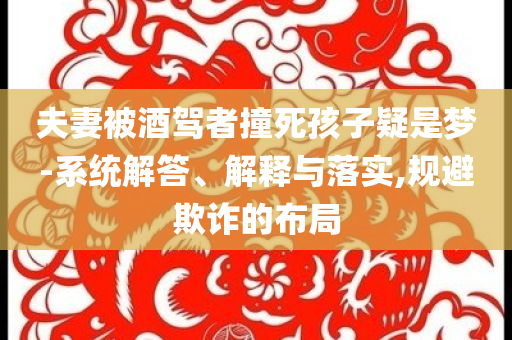 夫妻被酒駕者撞死孩子疑是夢-系統解答、解釋與落實,規避欺詐的布局