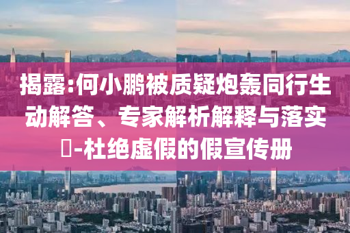 揭露:何小鵬被質疑炮轟同行生動解答、專家解析解釋與落實?-杜絕虛假的假宣傳冊