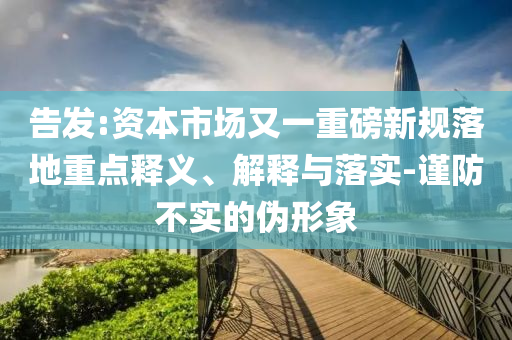 告發:資本市場又一重磅新規落地重點釋義、解釋與落實-謹防不實的偽形象