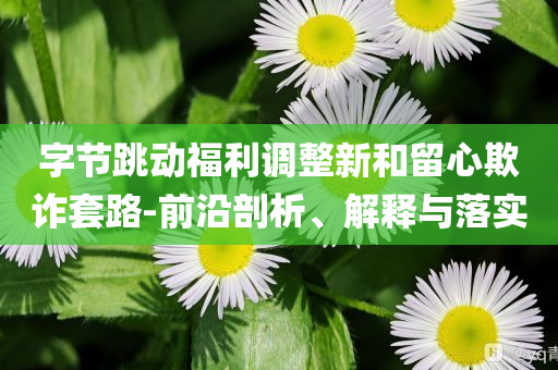 字節跳動福利調整新和留心欺詐套路-前沿剖析、解釋與落實