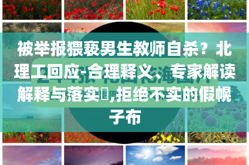 被舉報猥褻男生教師自殺？北理工回應-合理釋義、專家解讀解釋與落實?,拒絕不實的假幌子布
